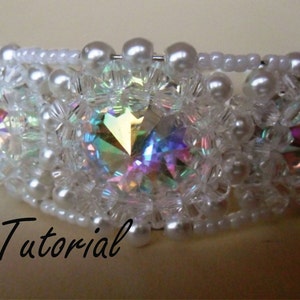 Lora Beading Pattern Beaded Bracelet Tutorial White Crystal - Etsy