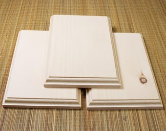 Unfinished 4"x6" | 5"x7" | 6"x8" | 8"x10" Beveled Pine Wooden Plaque Sign Blank Sets for DIY Craft Projects - Awards - Sanded & Ready To Use