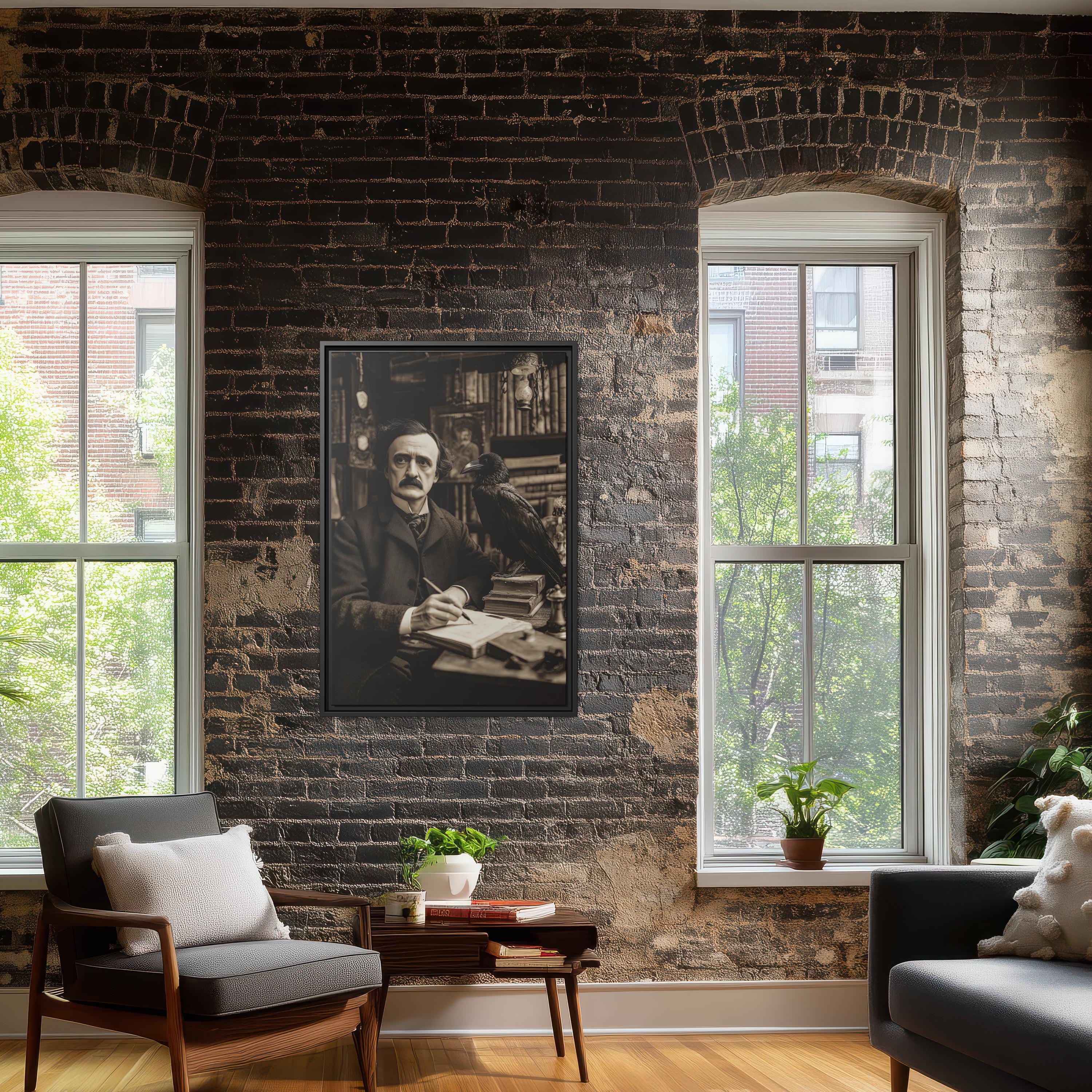 Edgar Allan Poe Raven Wall Art – Dark Academia Gothic Library Print ...