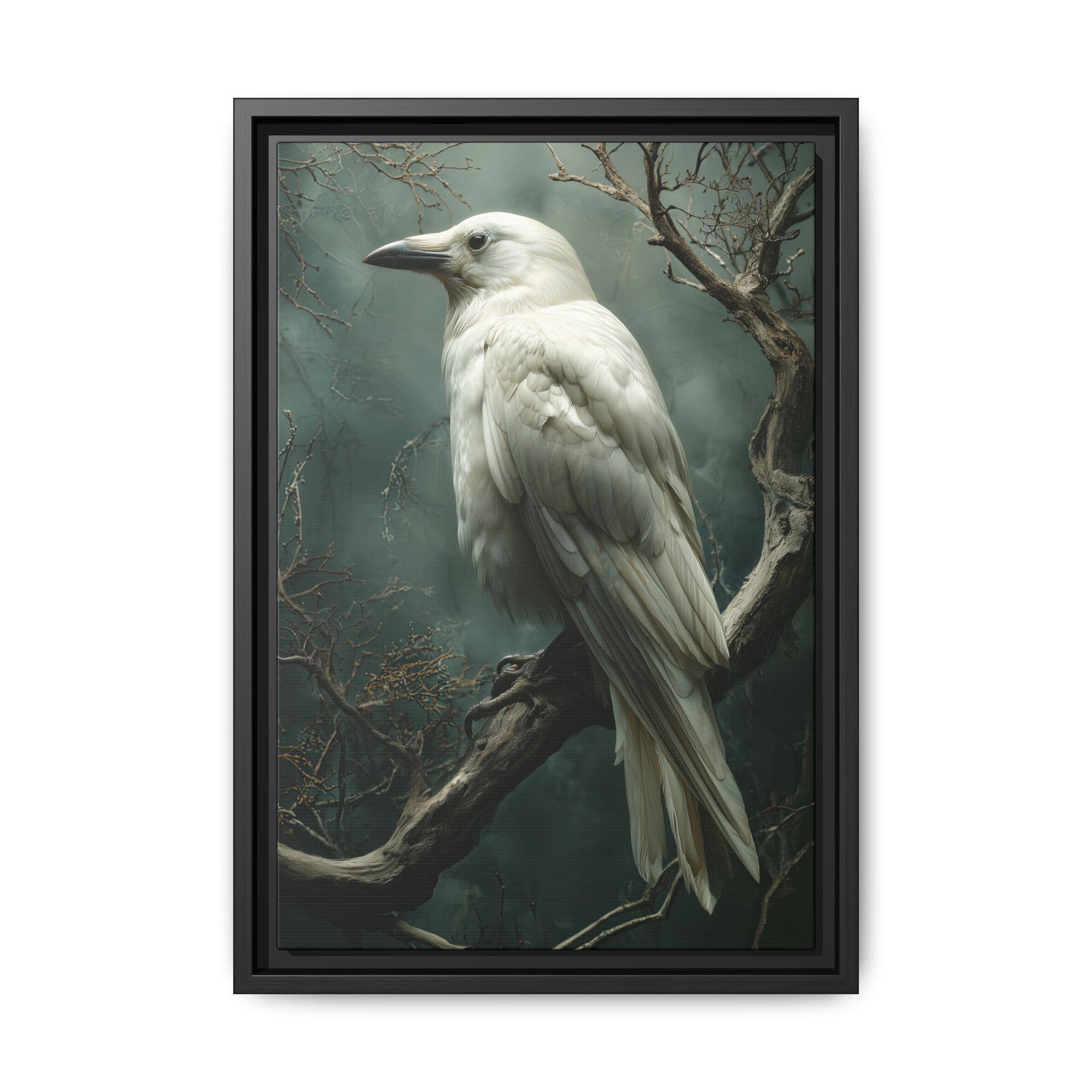 White Raven Wall Art - Mystical Albino Crow Picture | Dark