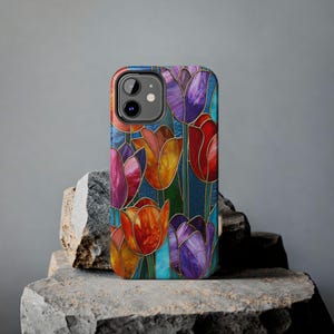 Tulip Flowers Phone Case - iPhone 17 16 15 Galaxy S26 S25 S24 Pixel 9 Floral Stained Glass Case - Spring Flower Art Cover for iPhone Pro Max image 8