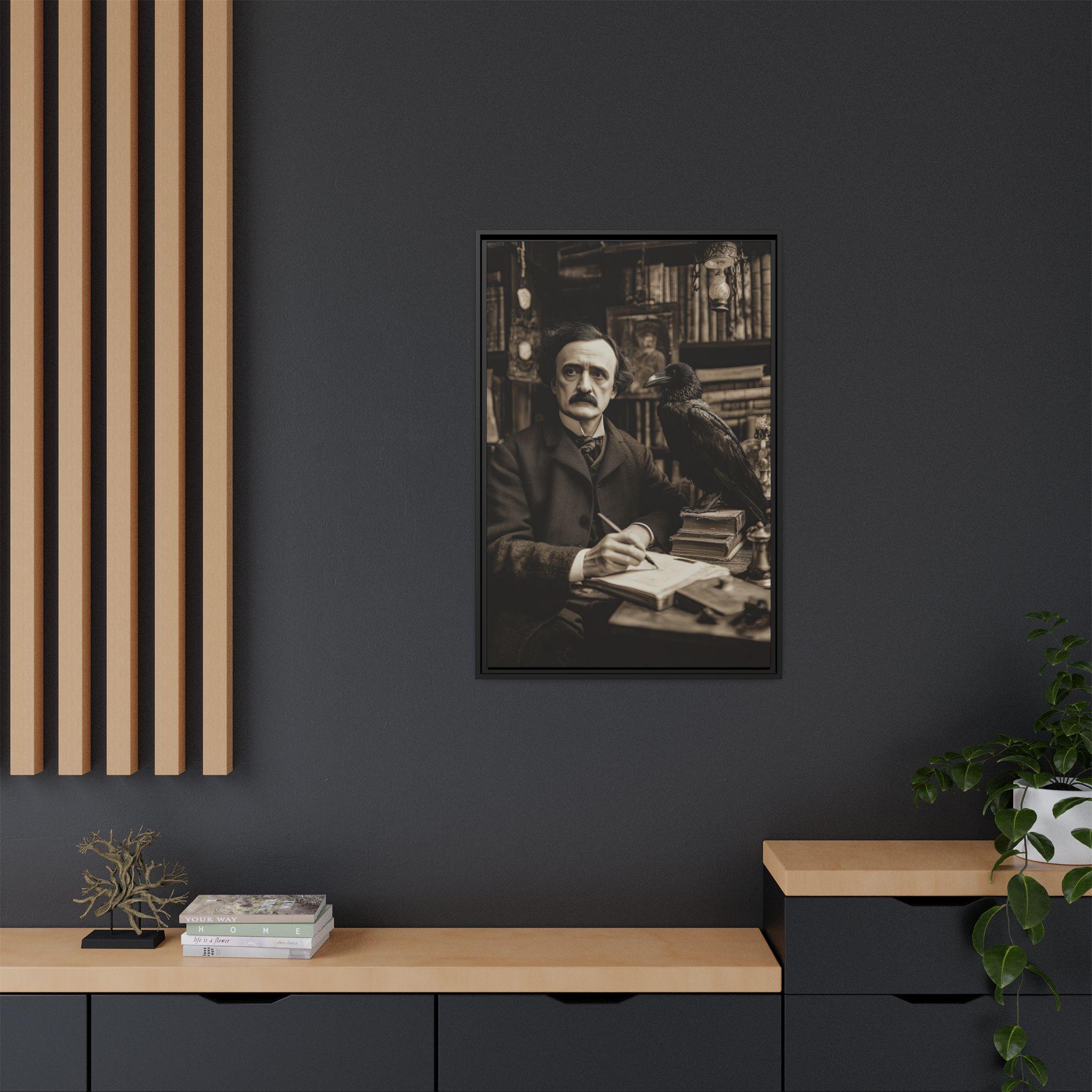 Edgar Allan Poe Raven Wall Art – Dark Academia Gothic Library Print ...