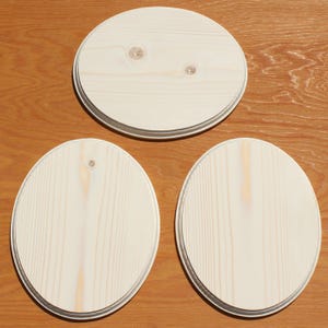 Placas de madera de pino biseladas, ovaladas e inacabadas, de 15 x 20 cm o 20 x 25 cm, para proyectos de manualidades o premios. Lijadas y listas para usar.