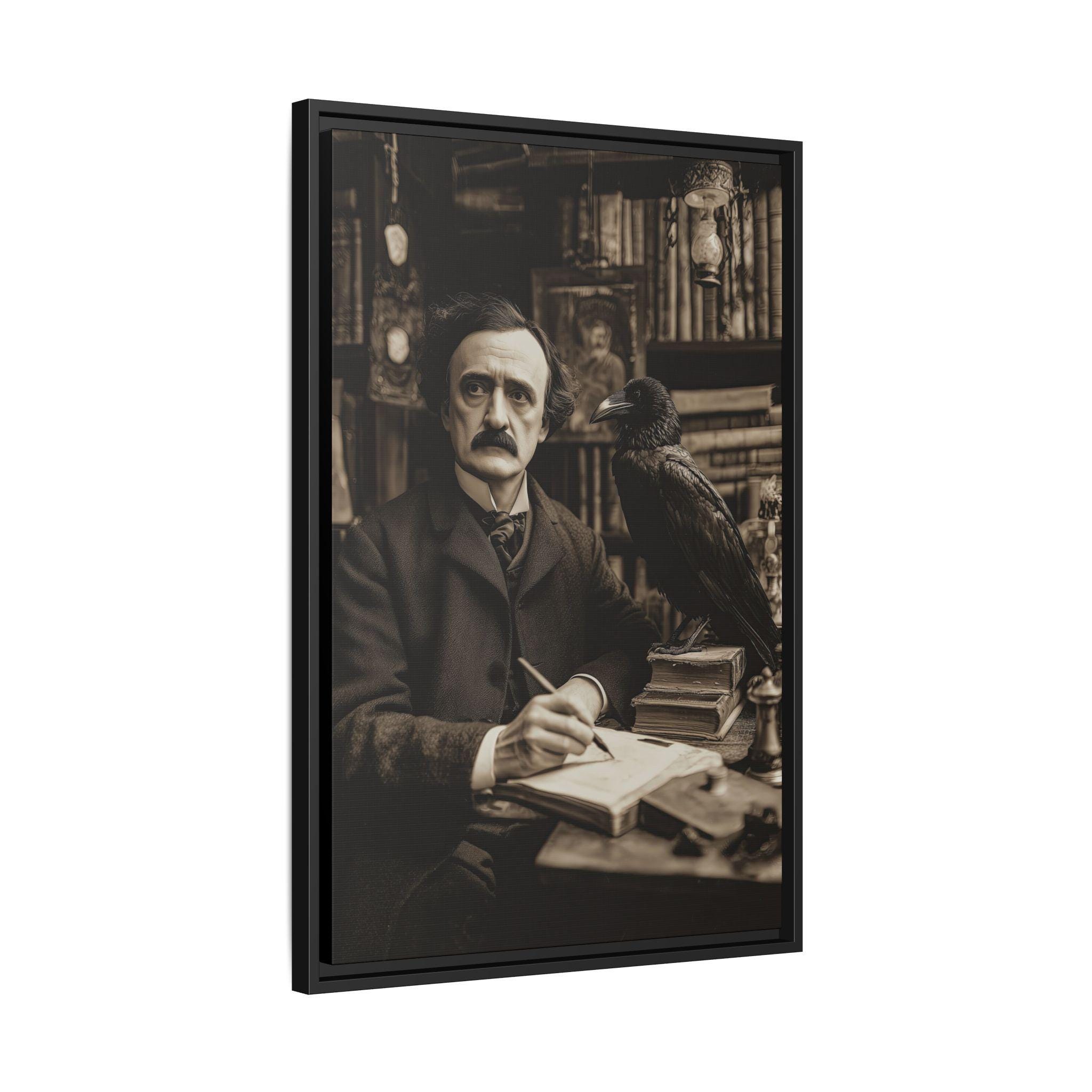 Edgar Allan Poe Raven Wall Art – Dark Academia Gothic Library Print ...