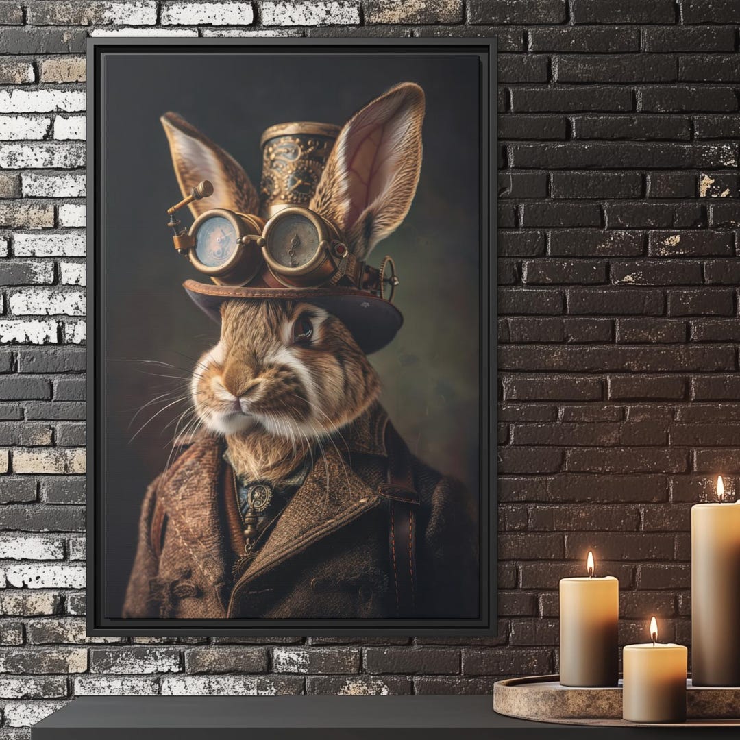 Steampunk Rabbit Picture Wall Art Print Victorian Science Fiction ...