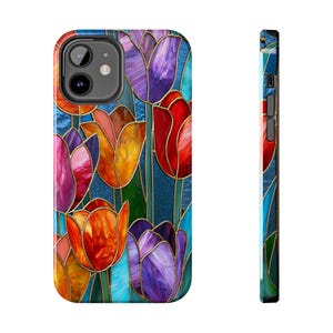 Tulip Flowers Phone Case - iPhone 17 16 15 Galaxy S26 S25 S24 Pixel 9 Floral Stained Glass Case - Spring Flower Art Cover for iPhone Pro Max image 2