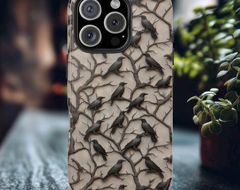 Ravens Gothic Phone Case - iPhone 16 15 14 13 Case Galaxy S 25 24 23 22 Case Pixel 9 8 7 6 Witchy Phone Case - Crow Gift - Raven Lover Gift