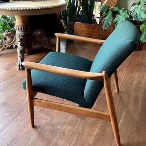 Bottle green lounge CHAIR,fauteuil scandinave,sillón escandinavo,poltrona scandinava,MAKE A WISH,Mid Century, Vintage,ottoman,stool,footrest