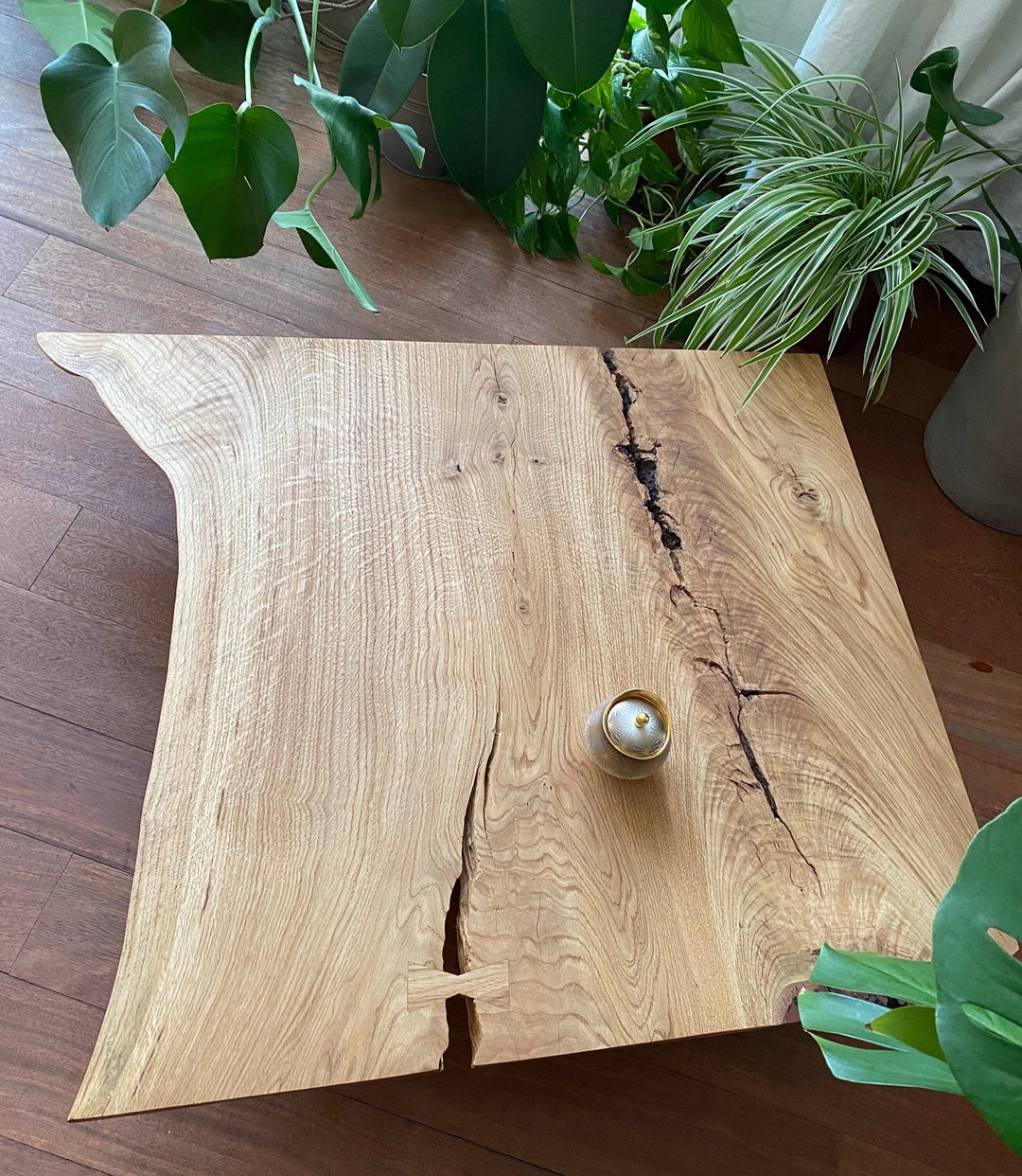 Dramatic Side Table Ancient Provençal Oak Side Table-king Arthur Legend Inspired, Live Edge ...