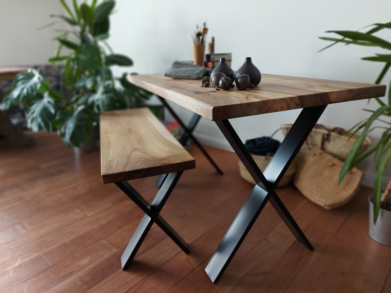 Dining Table & Matching Benches Cottage Dining Table Etsy
