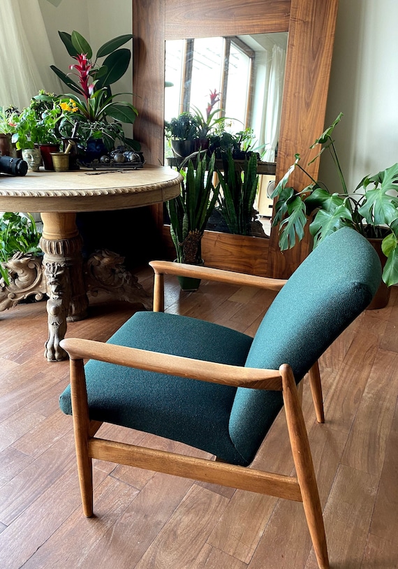 Woven Bottle Green Lounge CHAIR, Fashionable, Poltrona Scandinava, Mid  Century, Vintage, Retro Chair, Classic, Elgance 