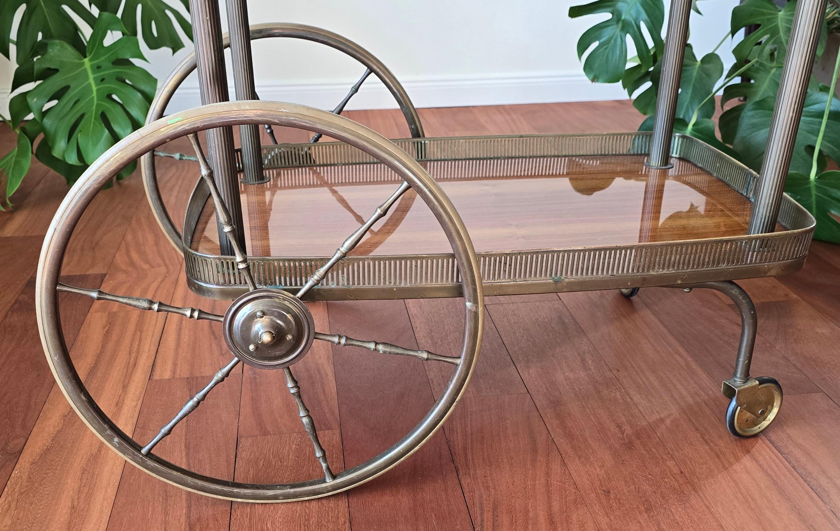 ヴィンテージ真鍮製バーカート、ミッドセンチュリーイタリア製ドリンク