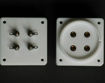 pair of TEFLON SOCKETS for power tube 845, 211; valve socket, vintage vacuum tube, DIY, amplifier, amp