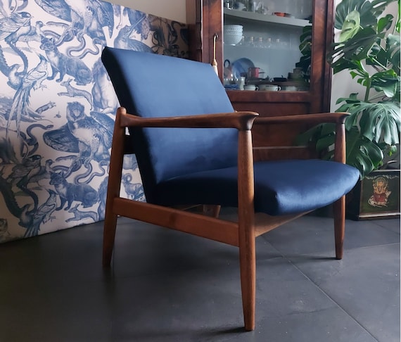 Indigo Lounge Chair, Mazarine Blue, Aquamarine, Fauteuil Scandinave,sillón  Escandinavo,poltrona Scandinava, Mid Century, Vintage,easy Chair 