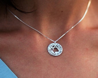 Jewish Star Necklace, Silver Star Of David Pendant, Protection Amulet, Magen David, Hebrew Jewelry, Judaica Jewelry Gift, Kabbalah Jewelry