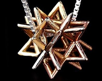 Merkaba Necklace, Judaica Necklace, Protection Amulet, Star Of David Pendant, Kabbalah Jewelry, Jewish Star Jewelry, Judaica Jewelry Gift