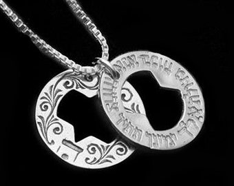 Silver Hebrew Necklace, Star Of David Necklace, Magen David Pendant, Jewish Necklace, Protection Amulet, Jewish Jewelry, Unique Jewish Gift