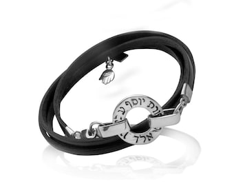 Kabbalah Protection Bracelet, Hamsa Hand Charm, Evil Eye Bracelet, Hebrew Bracelet, Mens Cord Bracelet, Health Amulet, Jewish Lucky Bracelet