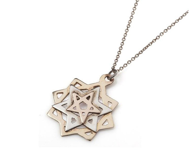 Gold Star Pendant King Solomon Men Pendant Silver Gold Jewelry Protection Talisman Jewish Jewelry David Star Jewelry Women Necklace