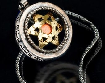 Star Of David Necklace, Men Jewish Necklace, Protection Amulet, Hebrew Necklace, Magen David Pendant, Kabbalah Jewelry, Judaica Necklace