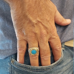 King Solomon Ring, Prosperity Stone, Kabbalah Jewelry, Turquoise Stone, Silver Men Ring, Protection Amulet, Turquoise Gold Ring, Hebrew Ring image 4