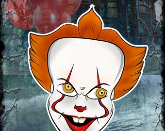 Waterproof Horror Clown Sticker: IT Inspired