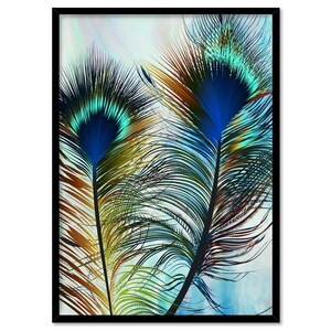 Peacock Print. Poster or Canvas. Modern look artwork. High resolution. Framed or Unframed options. Designed in Sydney | ANA-23 image 5