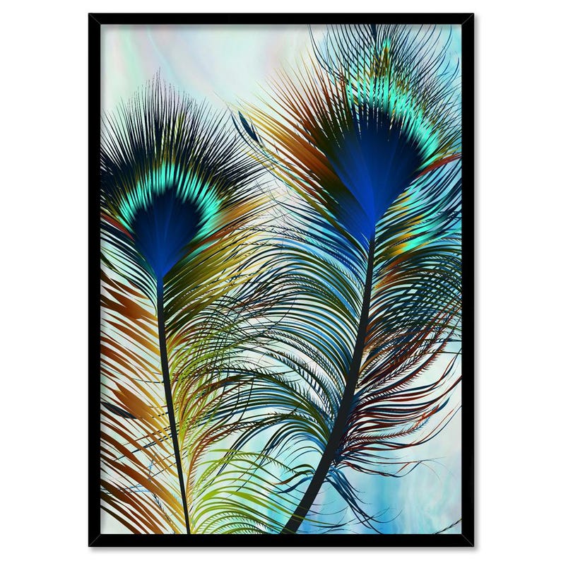 Peacock Print. Poster or Canvas. Modern look artwork. High resolution. Framed or Unframed options. Designed in Sydney | ANA-23 image 5