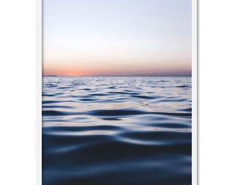 Ocean Waves Art Print. Dusk Horizon. Perfect Coastal or Hamptons Style Home Decor. Ready to Hang or Poster available | ESK-14