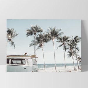 Lot De 6 Prints Muraux Kombi Van Life – Surf, Plage, Océan – Art Australien