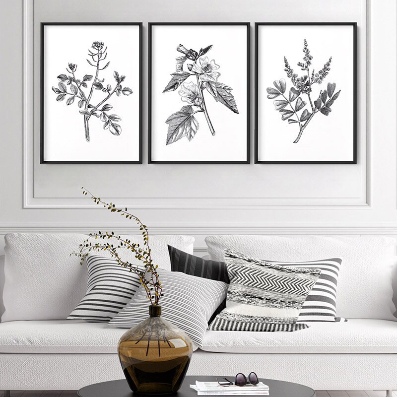 Botanical Floral Wall Art I. Vintage Botanical Illustration. Etsy