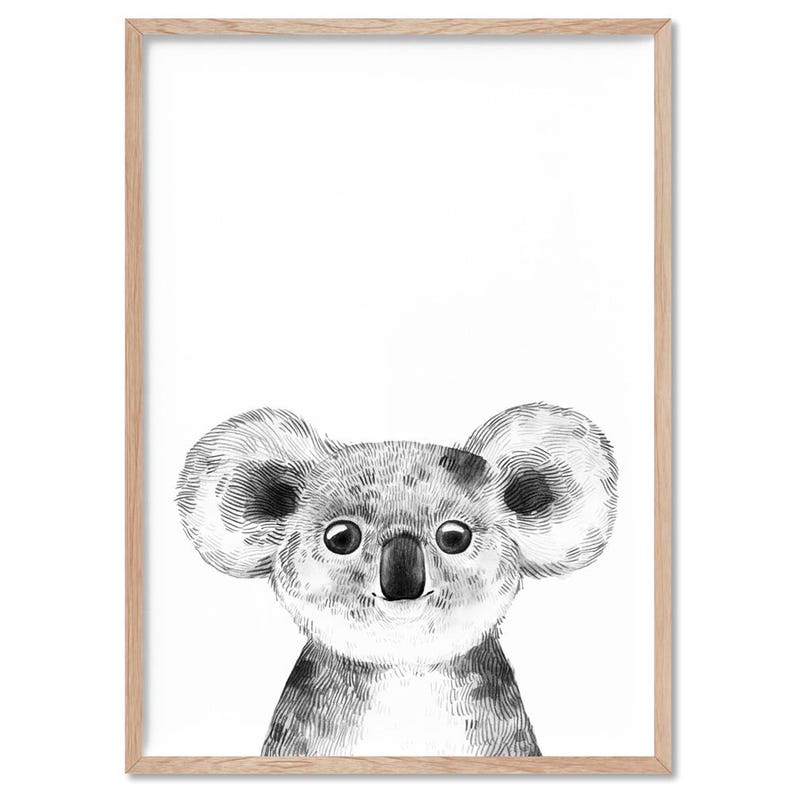 Koala Print Wall Art. Australian Native Animal. Sketch Style Nursery Prints. Nursery Wall Art or Kids Room Decor. Animal Prints | ANA-55 image 4