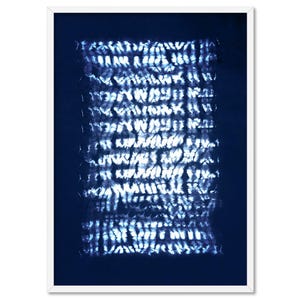 Indigo Abstract Shibori Art Print. Wall Art Print in Tie Dye Effect. Navy Blue Poster or Canvas Print. Framed or Unframed | SBR-05