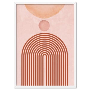 Boho Arches Poster V. Abstract Shapes Art Print. Warm Neutrals in Watercolour. Modern Minimal Wall Art in Earthy Tones. Bohemian | UST-34