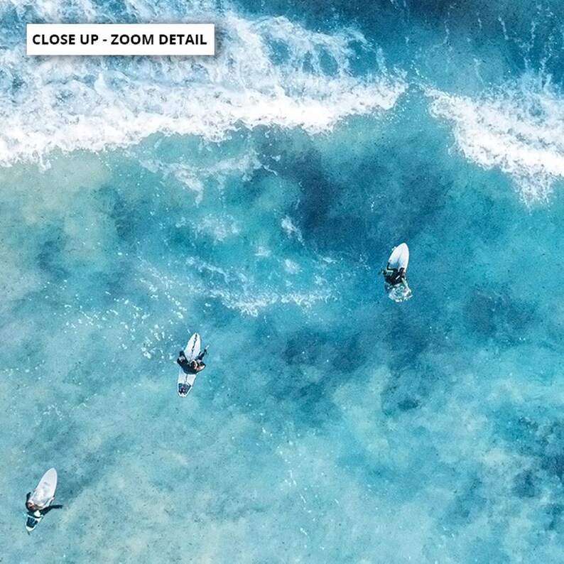 Waves Ocean Surf Art Print. Ocean Aerial Photo of Waves and Surfers. Modern home decor. Perfect for Living or Bedroom. Get the Set | BOC-08 imagen 7
