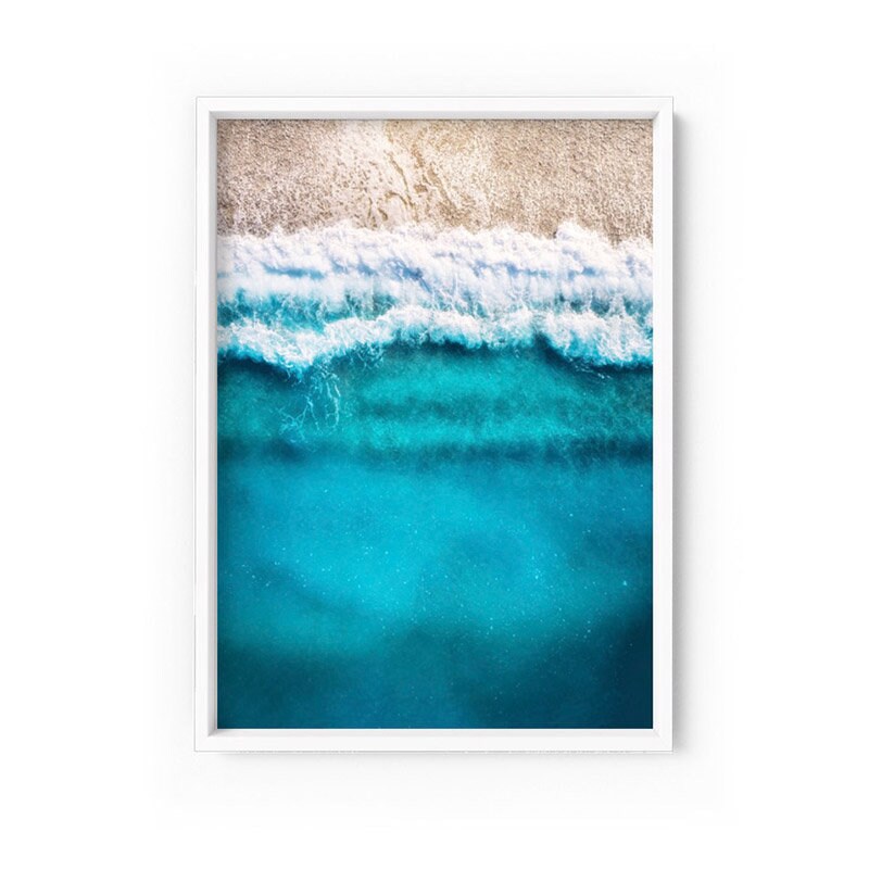 Aerial Beach Print. Vertical Ocean Wall Art Print. Modern Etsy