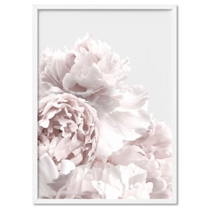 Peony Art Print Poster. Neutral Tones. Peonies Photo. Ready to Hang or Canvas. Modern Floral Art Print, Perfect for Bedroom | PLT-60 afbeelding 1