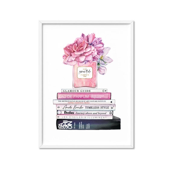 Bookstack Peony Pink Wall Art, Canvas Prints, Framed Prints, Wall Peels