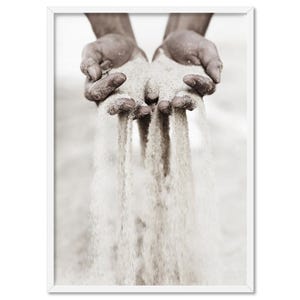 Sand Falling through Hands Art Print. Coastal Neutral Tones. Bohemian Wall Art. Hamptons Style Coastal Prints and Wall Decor | CSH-18