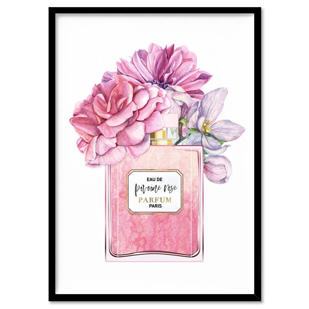 Pink Perfume Bottle Print. Designer Inspired Watercolour - Etsy
