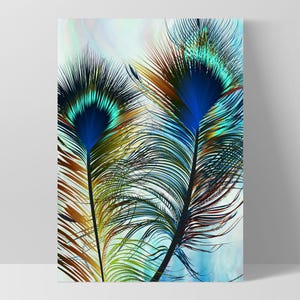 Peacock Print. Poster or Canvas. Modern look artwork. High resolution. Framed or Unframed options. Designed in Sydney | ANA-23 image 6