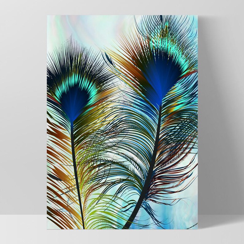 Peacock Print. Poster or Canvas. Modern look artwork. High resolution. Framed or Unframed options. Designed in Sydney | ANA-23 image 6