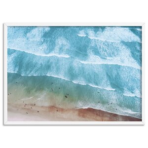 Aerial Ocean Print. Landscape Beach Wall Art Print. Modern Coastal Style Wall Art or Home Decor. Framed or Unframed | ESK-15