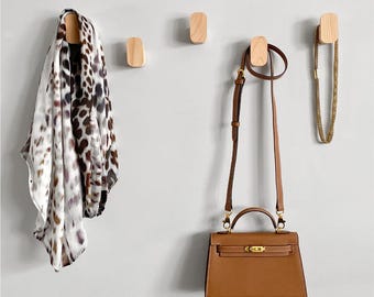 Wall Mounted Wooden Coat Hooks. Decorative Robe Wall Hook. Pine Wood. Bathroom, Bedroom or Ktichen. 3M Strips or Screws. Made in Australia.