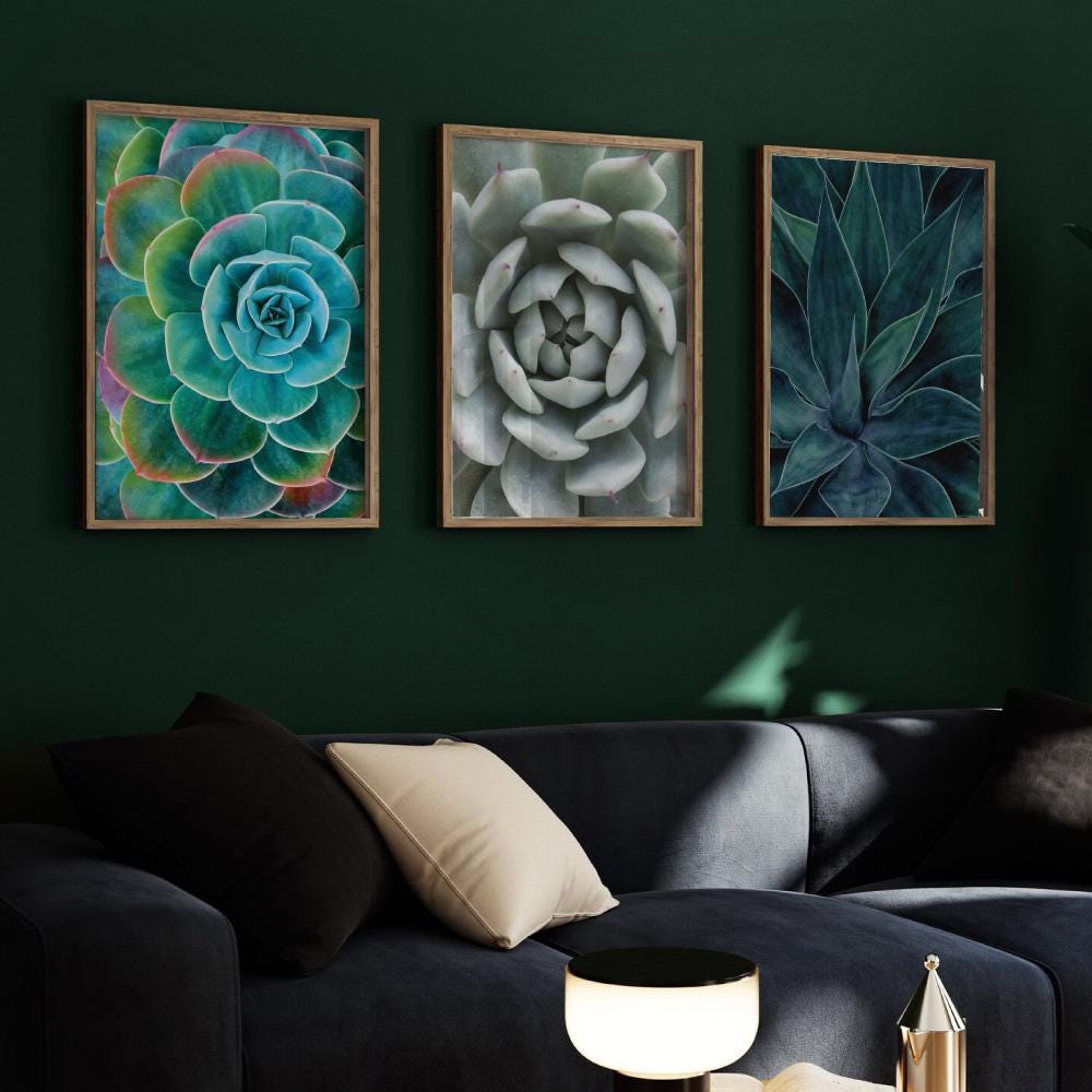 Succulent Print Poster. Cactus Art Print. Green Wall Art Home Interior ...
