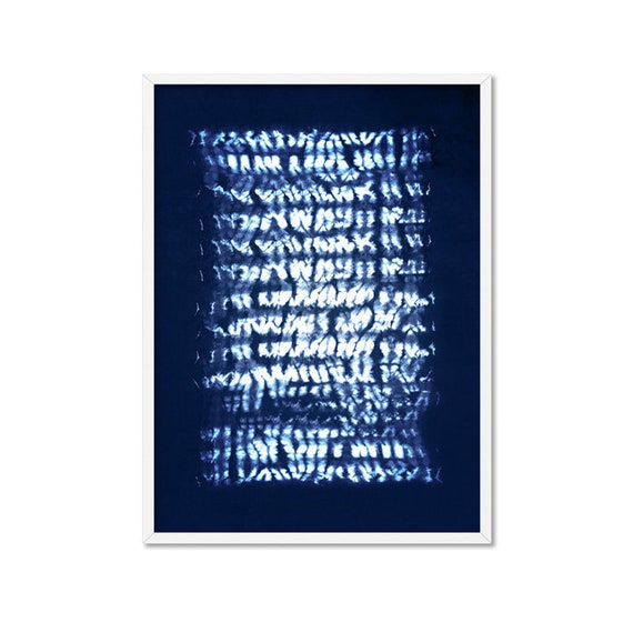 Indigo Abstract Shibori Art Print. Wall Art Print in Tie Dye | Etsy
