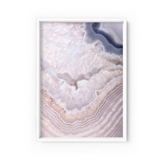 Agate Slice Wall Art Print Neutrals /& PinksAGA-19 Modern Paper or Canvas