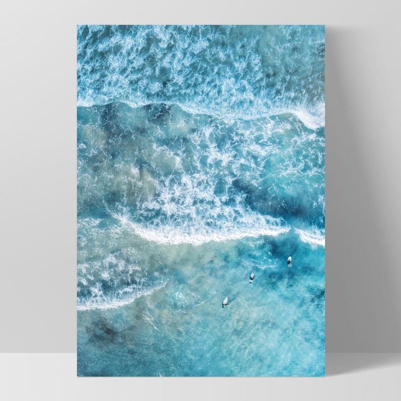Waves Ocean Surf Art Print. Ocean Aerial Photo of Waves and Surfers. Modern home decor. Perfect for Living or Bedroom. Get the Set | BOC-08 imagen 6