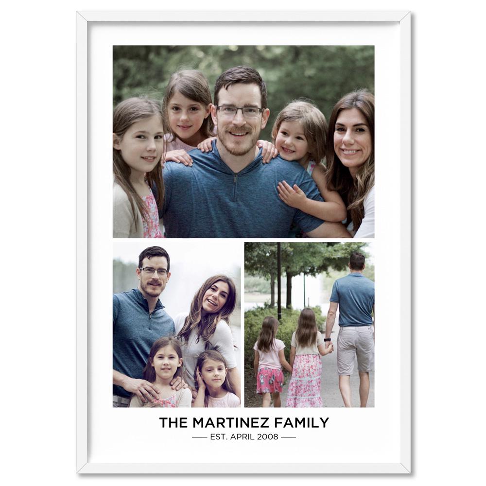 Family Photos in Trio Collage Art Print, Poster or Framed Wall Art ...
