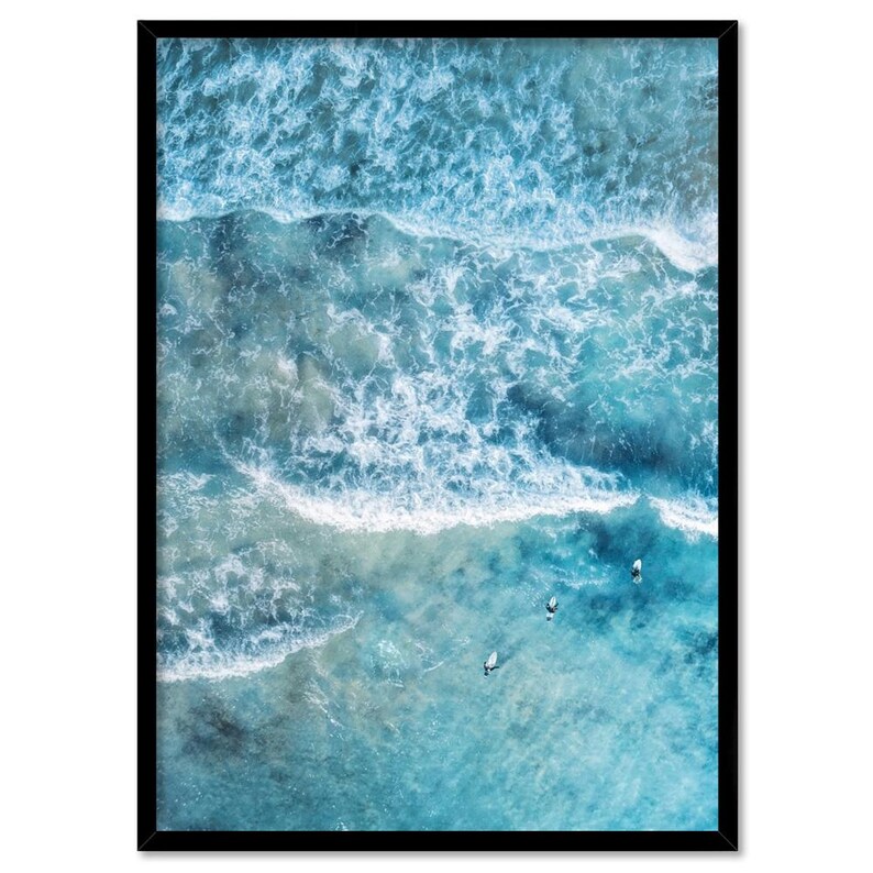 Waves Ocean Surf Art Print. Ocean Aerial Photo of Waves and Surfers. Modern home decor. Perfect for Living or Bedroom. Get the Set | BOC-08 imagen 5